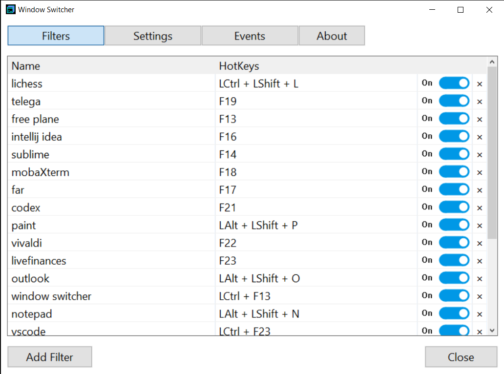 Hotkey Window Switcher screenshot 1